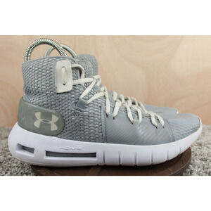 Under Armour HOVR Basketball Shoes Mens Size 7.5 Gray White High Top Sneakers